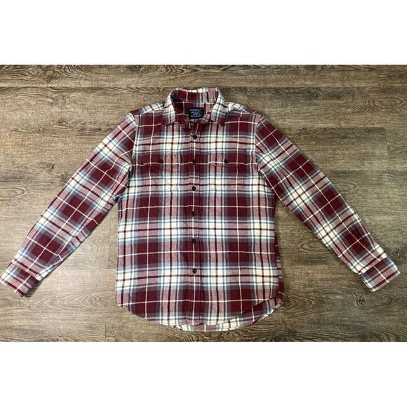 American Eagle Outfitters Other - American Eagle Men’s Thick Plaid Flannel Shirt Classic Button Up Burgundy Size S